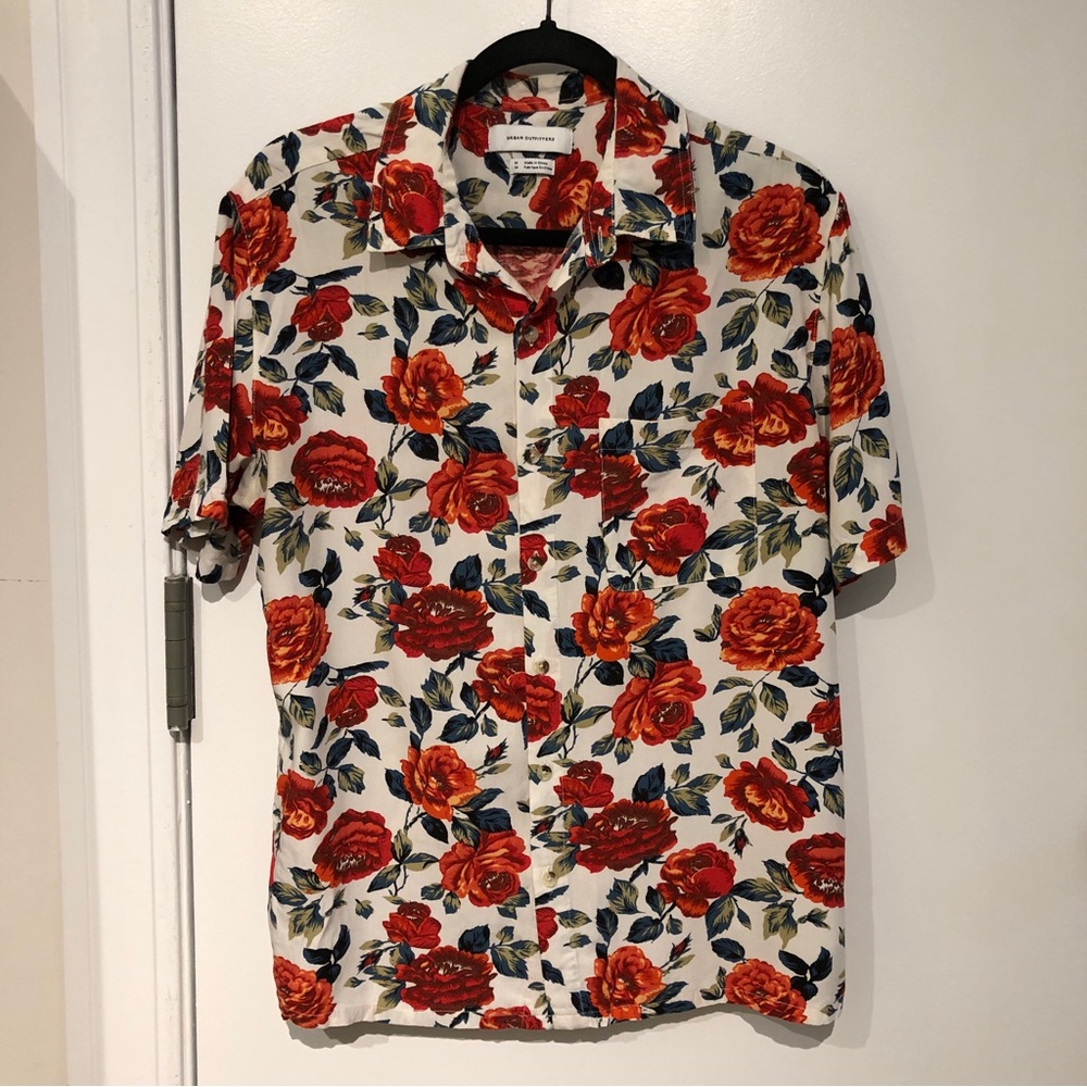 Urban Outfitter Rose Floral Button Down